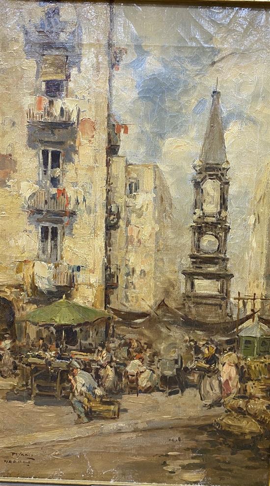 Piami, pair of oils, Neapolitan street scenes, signed, 45 x 27cm